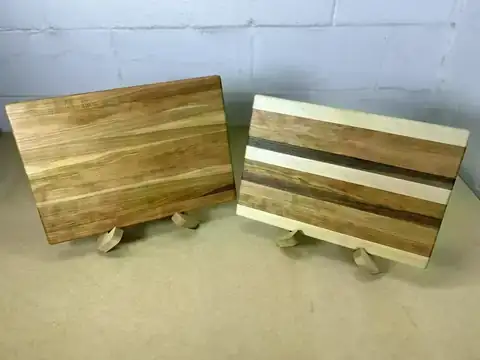 A Cut Above Boardworks Giveaway #1 A Cut Above Boardworks giveaway image featuring handmade edge-grain cutting boards and gift card prizes