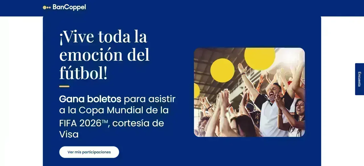 BanCoppel Te Premia 2025-2026 Aficionados celebrando en un estadio, imagen promocional de BanCoppel Te Premia relacionada con fútbol