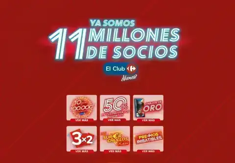 Campaña de El Club Carrefour 11 millones de socios con ruleta y promociones