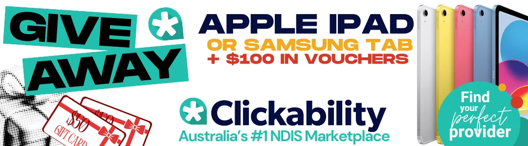 Clickability’s 2026 Giveaway banner promoting prizes up to AU$500 and bonus AU$50 gift cards