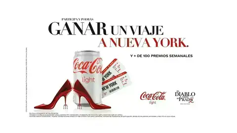 Promoción de Coca-Cola Light de “El Diablo Viste de Prada 2” con botón de participación