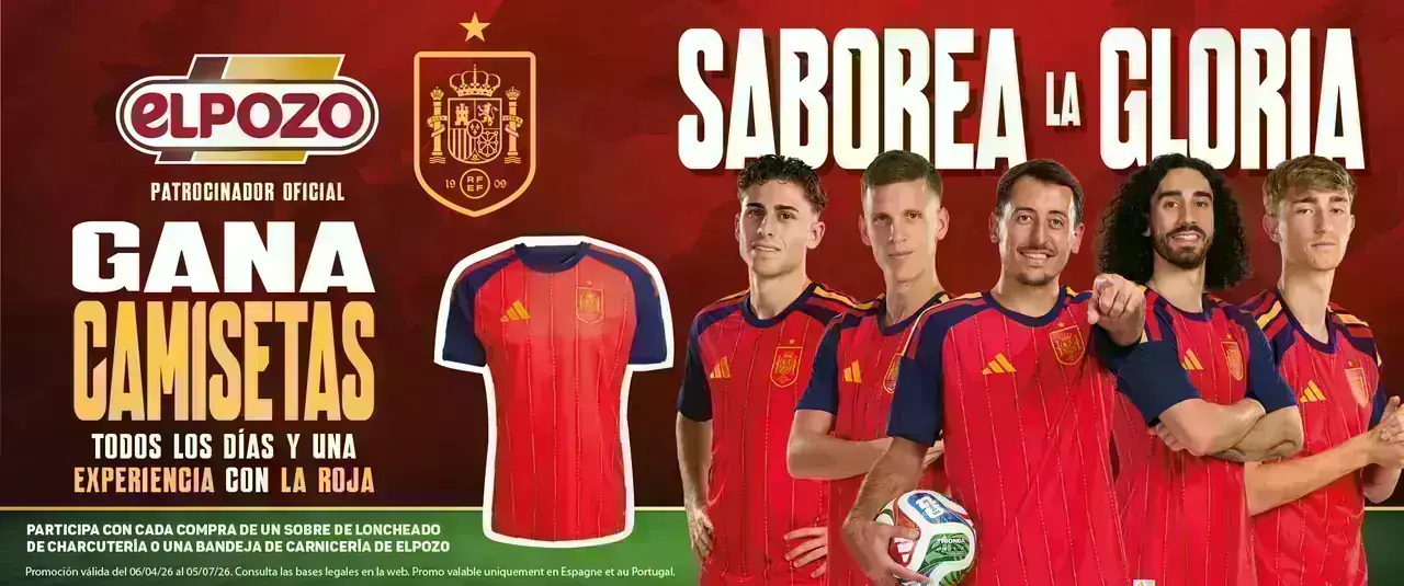 Promoción de ElPozo con la Selección Española para ganar camisetas oficiales y una experiencia VIP