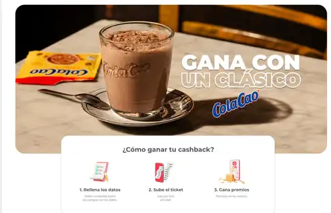 Promoción Gana con ColaCao en Shotback: sube tu ticket y participa en sorteos