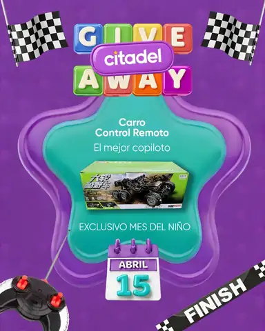 Giveaway de Citadel para ganar un carro a control remoto, con fecha 15 de abril