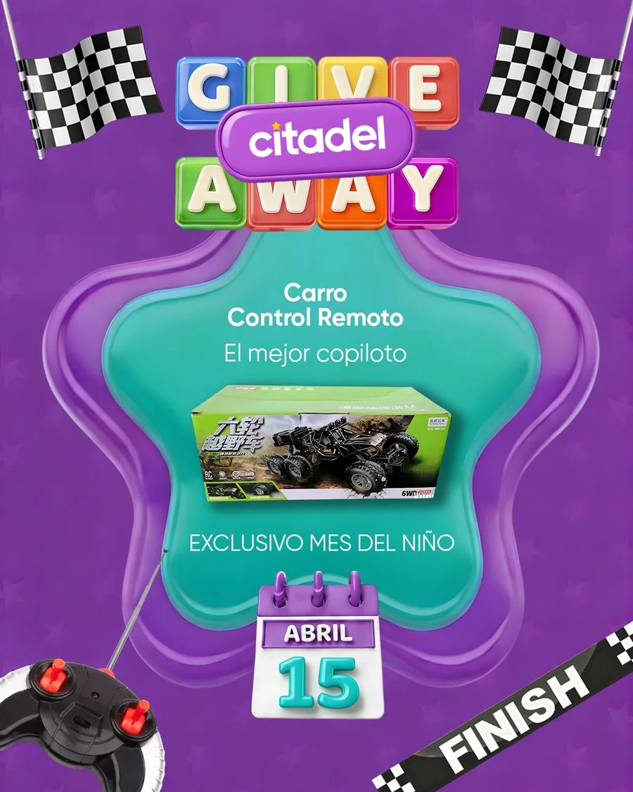 Giveaway de Citadel para ganar un carro a control remoto, con fecha 15 de abril