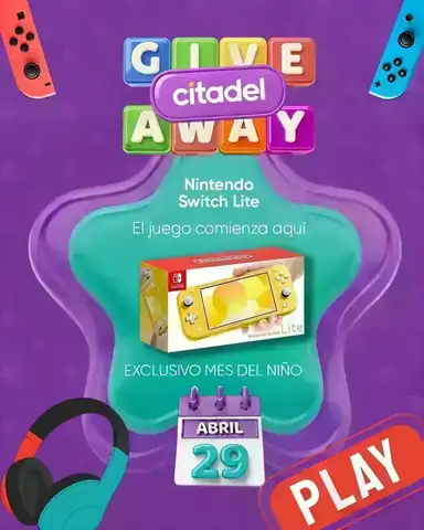 Arte promocional del giveaway de Citadel para ganar una Nintendo Switch Lite