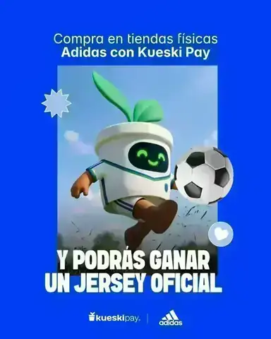 Publicación de Kueski Pay anunciando el sorteo Golazo Kueski para ganar un jersey oficial Adidas