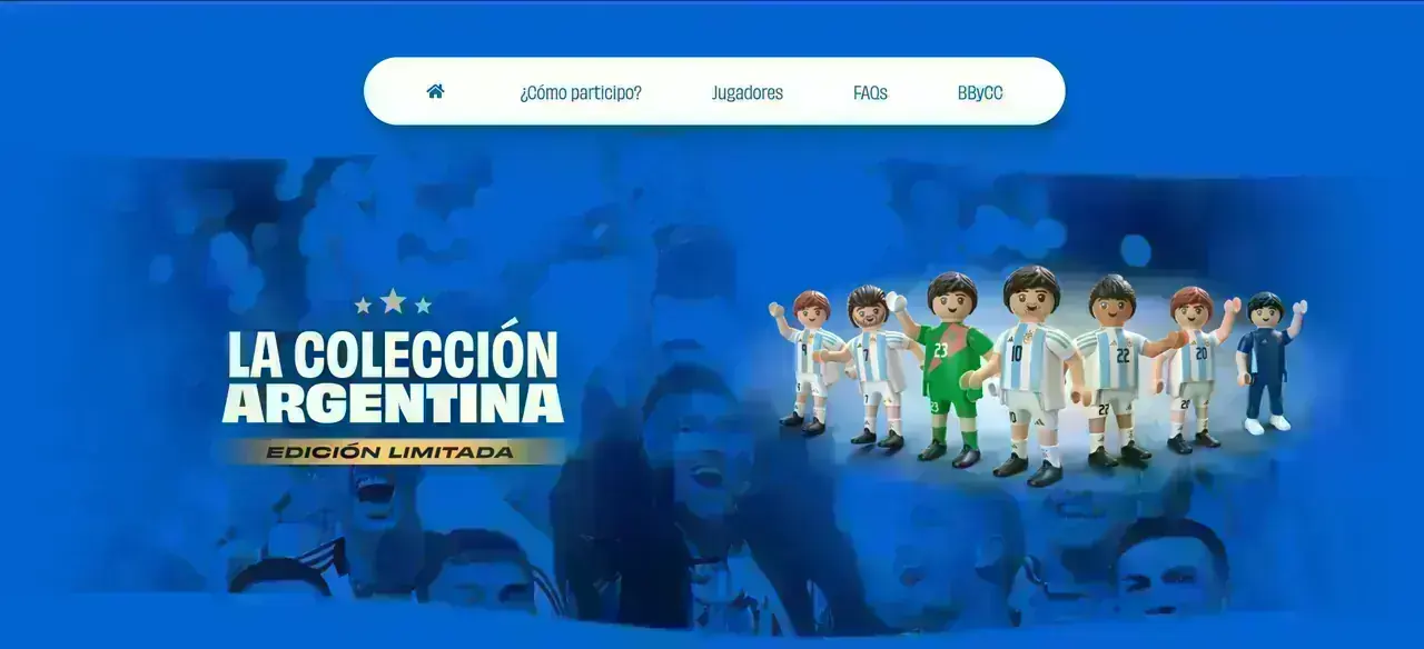 Banner de la promoción La Colección Argentina con muñecos Playmobil de la Selección Argentina