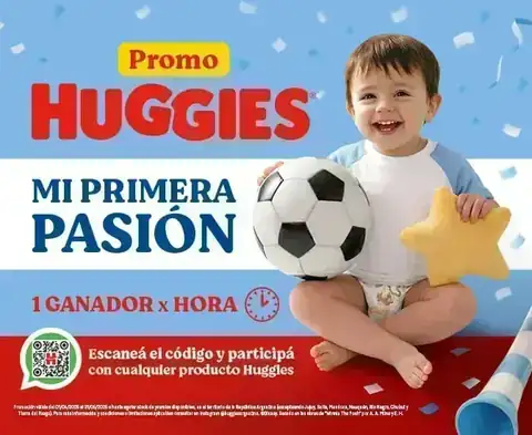 Banner oficial de la Promo Mi Primera Pasión 2026 de Huggies Argentina