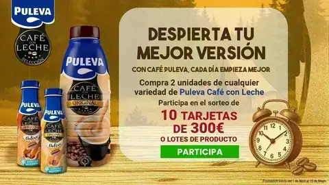 Promoción Puleva Café con Leche: tarjetas de 300€ y cajas Deliss