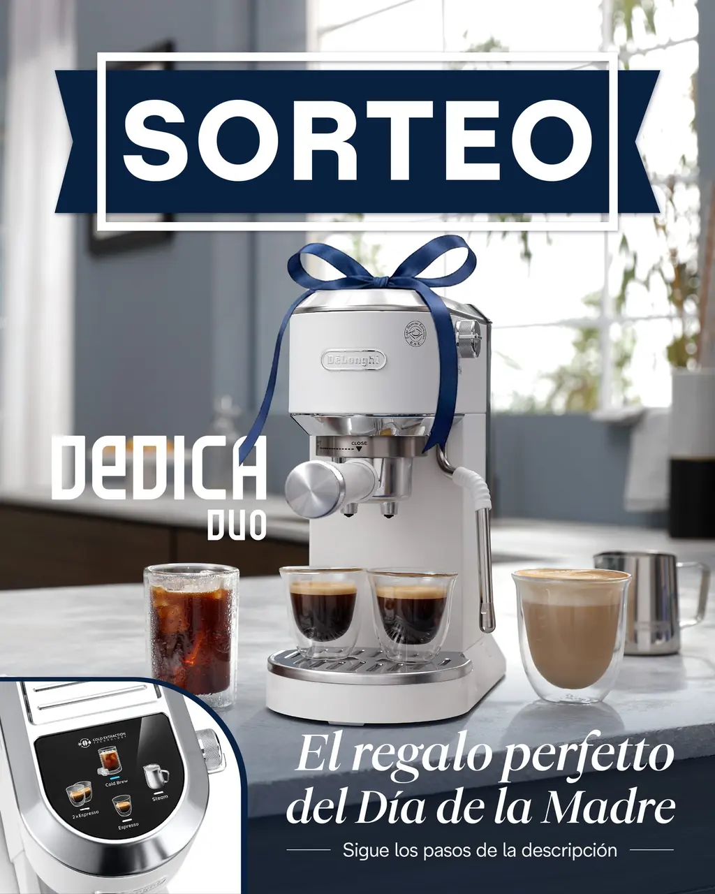 Sorteo De’Longhi Dedica Duo Cafetera De’Longhi Dedica Duo en sorteo por el Día de la Madre