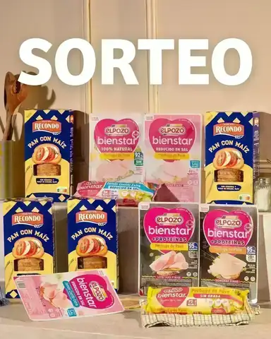 Lote de productos Brioche Pasquier Recondo y ElPozo Bienstar anunciado en un sorteo en Instagram