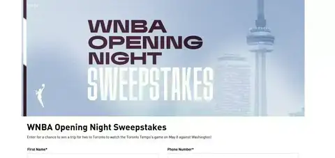 Toronto Tempo Tip-Off Sweepstakes WNBA Opening Night Sweepstakes banner for the Toronto Tempo tip-off contest
