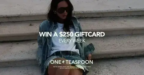 Win a $250 AUD One Teaspoon Gift Card One Teaspoon giveaway banner for a $250 AUD gift card