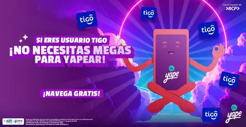 Promoción Yapea Libre Contigo: usa Yape con navegación libre en tu línea TIGO