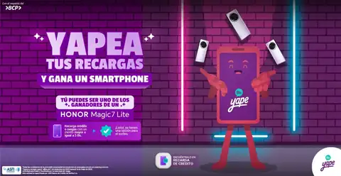Promoción Yape Bolivia “Yapea tu recarga y gana” con recargas para participar en sorteos